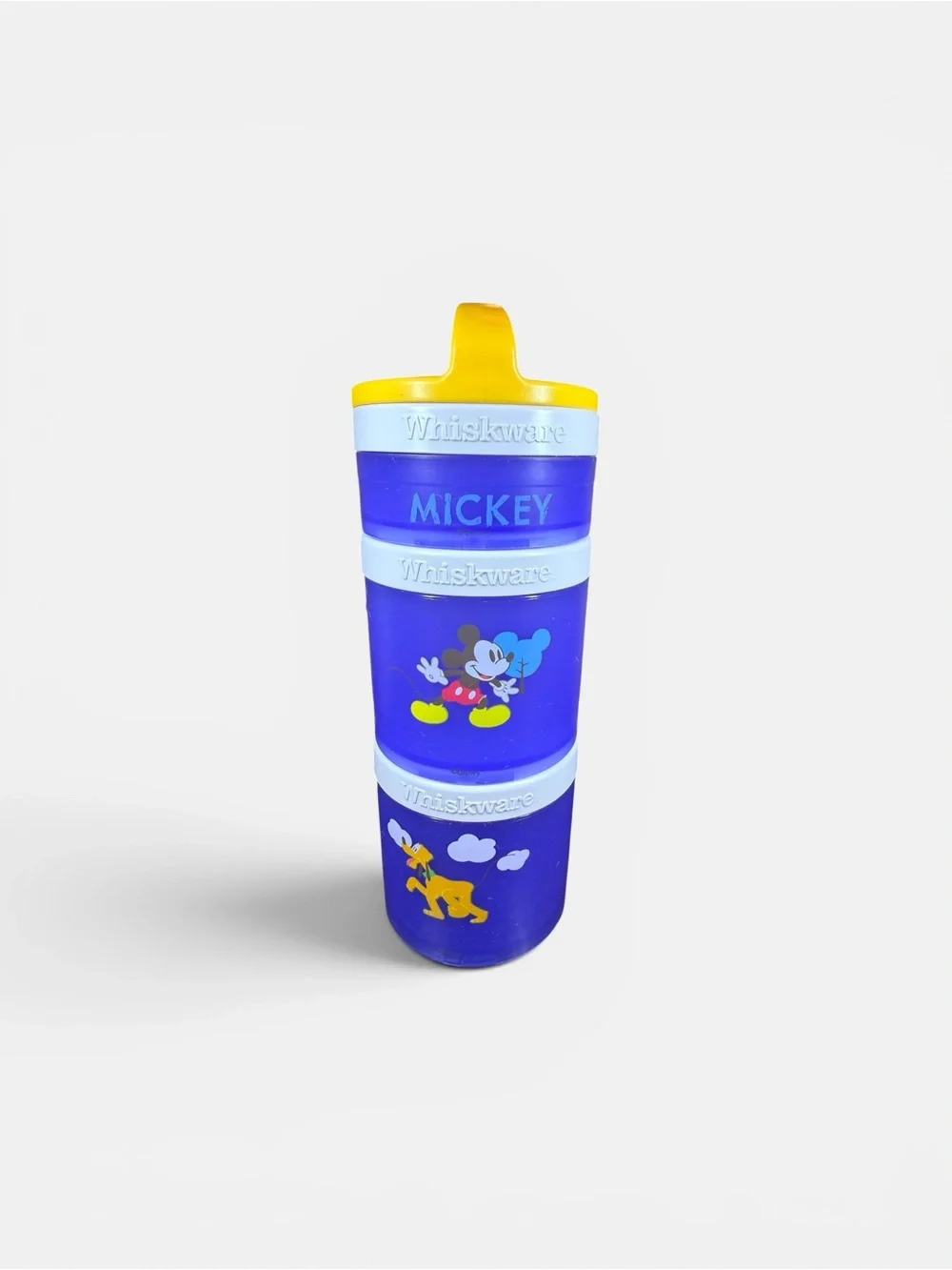Whiskware Mickey Stackable Snack Tower - Blue with Yellow Lid
